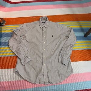 Polo Ralph Lauren Black White Pin Striped Button Down Shirt Men’s Size Large